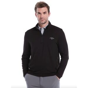 Callaway 1/4 Zip Pullover Mens Large Black Golf Performance EUC